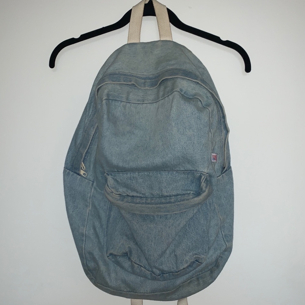 American Apparel blue denim backpack